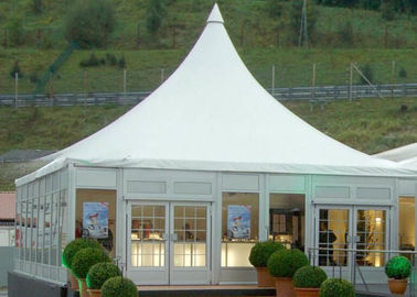 Tenda decorata manuale di lusso del baldacchino della pagoda dell'alto picco di nozze del giardino del PVC per l'evento